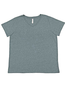 Ladies Curvy (V-Neck) -- Fine Jersey T-shirt --  Ice Blackout Color