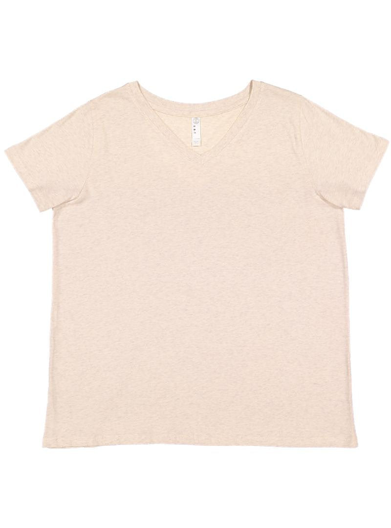 Ladies Curvy (V-Neck) -- Fine Jersey T-shirt --  Natural Heather Color