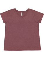 Load image into Gallery viewer, Ladies Curvy (V-Neck) -- Fine Jersey T-shirt --  Sangria Color
