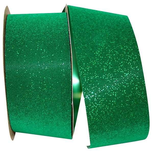 2 ½ inch x 25 yards ---  Emerald Velvet Sparkle Christmas Ribbon