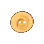 Load image into Gallery viewer, Large Oak Brown Natural Wooden 2-Hole Button in 40L 25mm displaying natural wood rings and warm golden tan tones.
