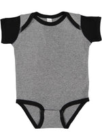 Load image into Gallery viewer, Short Sleeve -- Baby Bodysuit -- 100% Cotton -- Granite Heather / Black
