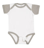 Load image into Gallery viewer, Short Sleeve -- Baby Bodysuit -- 100% Cotton -- White / Titanium
