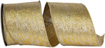 Load image into Gallery viewer, Gold / Silver Color -- Glimmer Gold / Silver Metallic Deluxe Weave Wire Edge Ribbon -- Various Sizes
