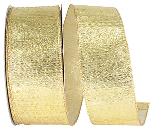 Outdoor Ribbon -- Gold Color -- Metallic Reflection Value Wire Edge -- Various Sizes