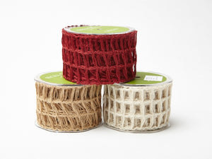 Open Weave Burlap Net Ribbon with Wired Edge -- Various Colors --- 2.5 in x 9 yards