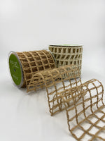 Load image into Gallery viewer, Open Weave Burlap Net Ribbon with Wired Edge --- Various Colors -- 4 in x 10 yards

