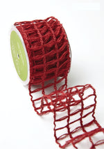 Load image into Gallery viewer, Open Weave Burlap Net Ribbon with Wired Edge -- Various Colors --- 2.5 in x 9 yards
