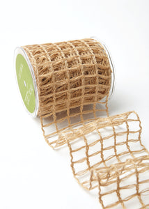 Open Weave Burlap Net Ribbon with Wired Edge --- Various Colors -- 4 in x 10 yards