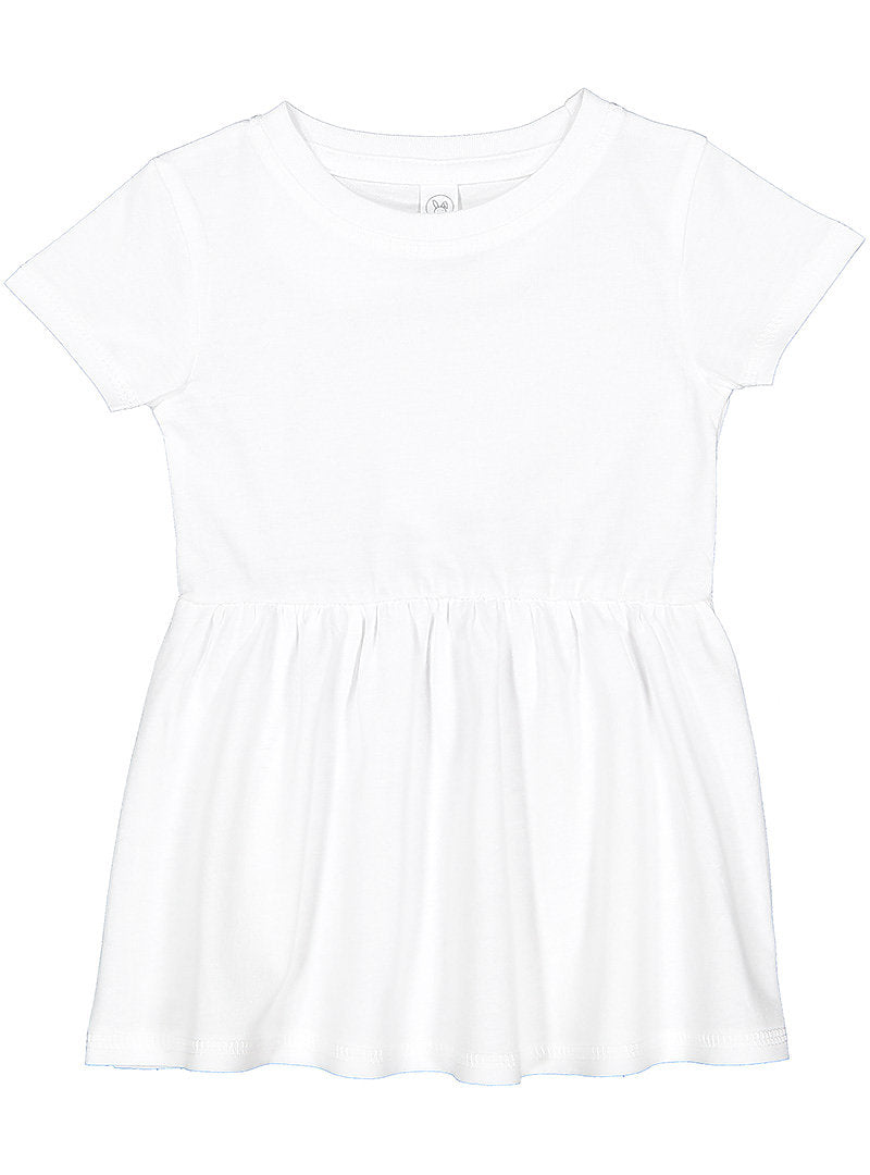 Infant Cotton Fine Jersey Dress ---(Sizes: 6M - 24M) --- White