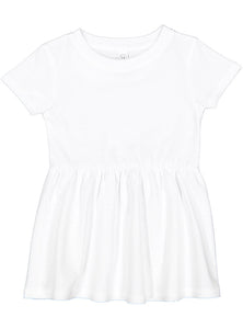 Infant Cotton Fine Jersey Dress ---(Sizes: 6M - 24M) --- White