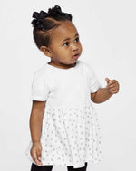 Load image into Gallery viewer, Infant Cotton Fine Jersey Dress ---(Sizes: 6M - 24M) --- White / White Spot
