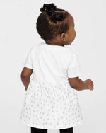 Load image into Gallery viewer, Infant Cotton Fine Jersey Dress ---(Sizes: 6M - 24M) --- White / White Spot
