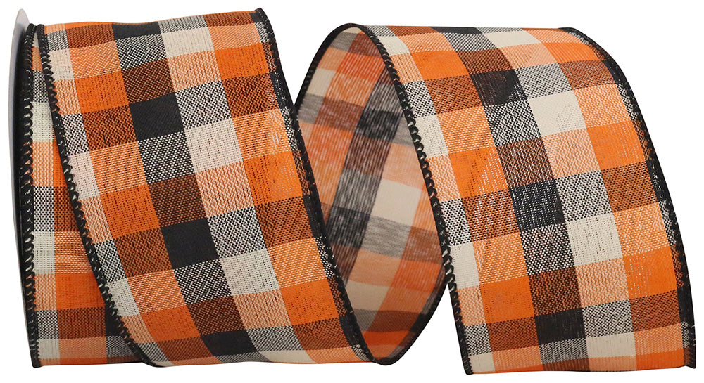 Afternoon Fall Tonal Plaid Wired Edge Ribbon -- Various Yard Sizes