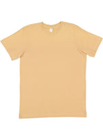 Load image into Gallery viewer, Latte color blank youth cotton fine jersey crew neck T-shirt shown from the front on a white background.

