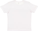 Load image into Gallery viewer, White blended blank youth cotton fine jersey crew neck T-shirt shown from the front on a white background.

