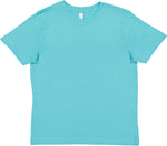 Load image into Gallery viewer, Caribbean color blank youth cotton fine jersey crew neck T-shirt shown from the front on a white background.

