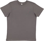 Load image into Gallery viewer, Charcoal blank youth cotton fine jersey crew neck T-shirt shown from the front on a white background.
