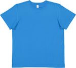 Load image into Gallery viewer, Cobalt blank youth cotton fine jersey crew neck T-shirt shown from the front on a white background.
