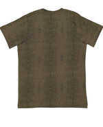 Load image into Gallery viewer, Green reptile blank youth cotton fine jersey crew neck T-shirt shown from the back on a white background.

