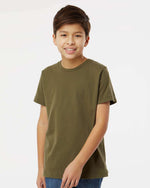 Load image into Gallery viewer, Youth Cotton Fine Jersey T-Shirt -- Military Green
