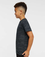 Load image into Gallery viewer, Youth Cotton Fine Jersey T-Shirt -- Storm Camo
