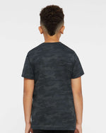Load image into Gallery viewer, Youth Cotton Fine Jersey T-Shirt -- Storm Camo
