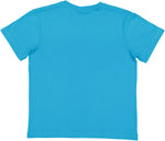Load image into Gallery viewer, Turquoise blank youth cotton fine jersey crew neck T-shirt shown from the back on a white background.
