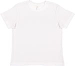 Load image into Gallery viewer, White blank youth cotton fine jersey crew neck T-shirt shown from the front on a white background.
