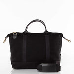 Load image into Gallery viewer, Weekender - Canvas &amp; Leather Travel Bag -- Solid Black
