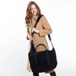 Load image into Gallery viewer, Weekender - Canvas &amp; Leather Travel Bag -- Solid Black
