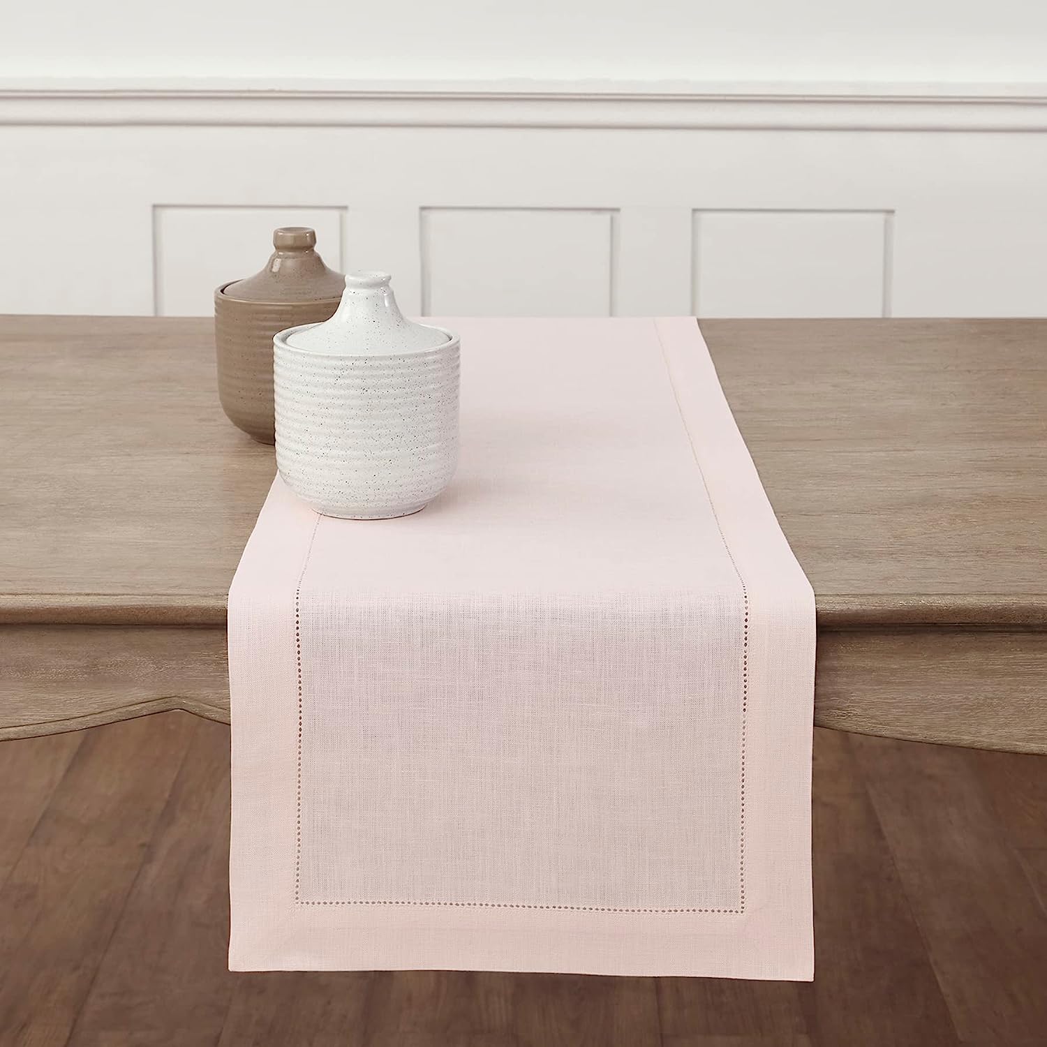 Hemstitched Table Linens (Light Pink Color)