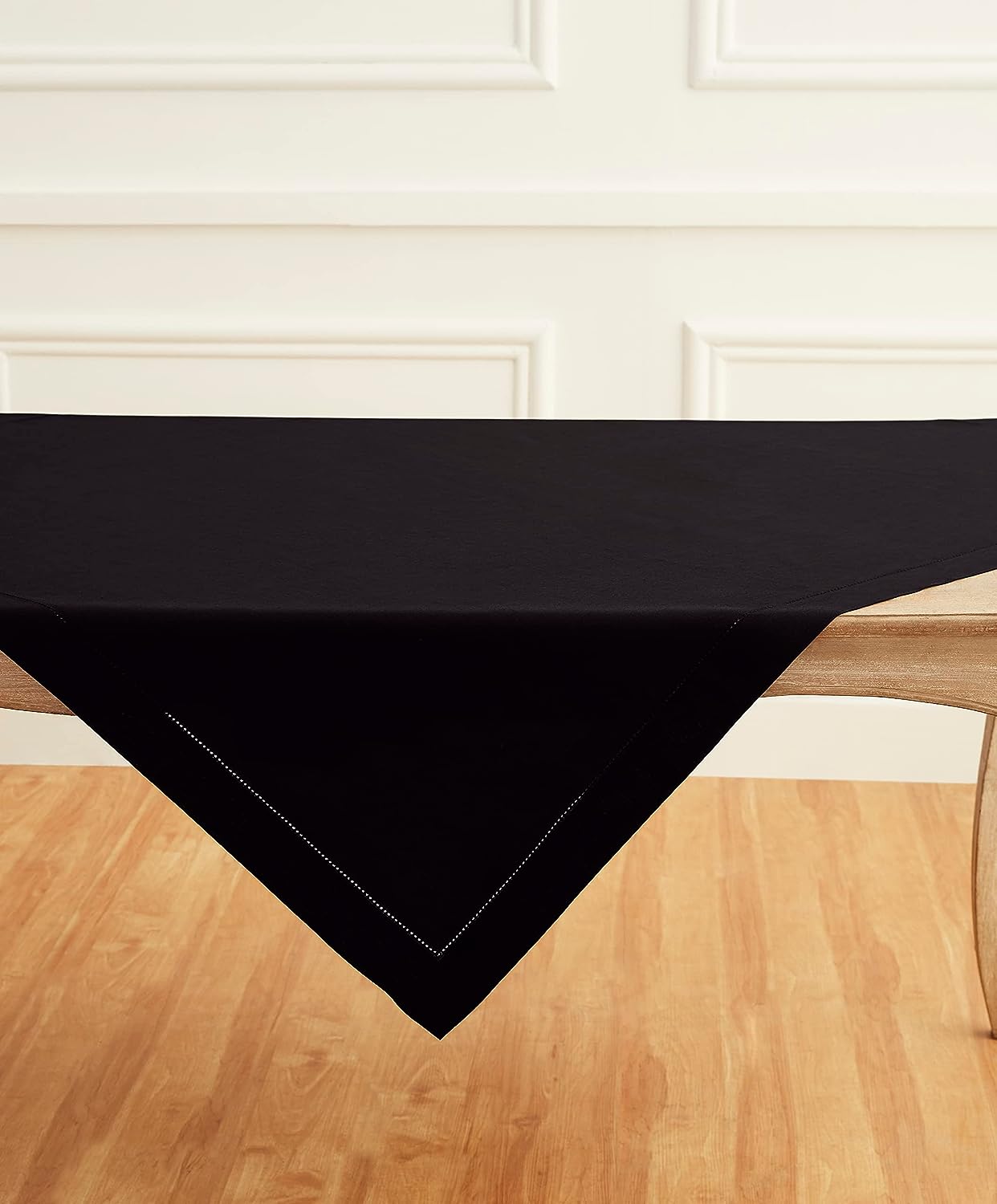 Hemstitched Table Linens (Black Color)