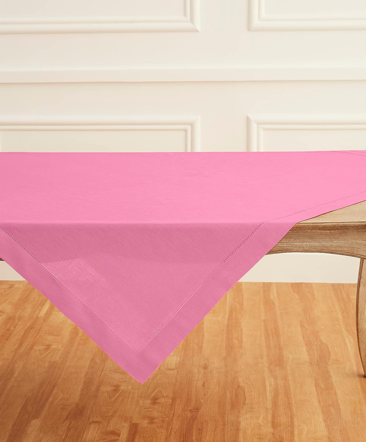 Hemstitched Table Linens (Pink Flamingo Color)