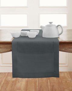 Hemstitched Table Linens (Dark Grey Color)