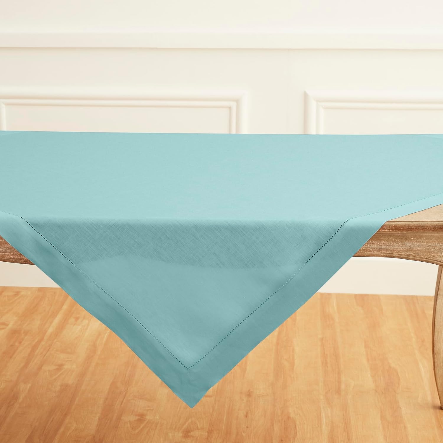 Hemstitched Table Linens (Aqua Blue Color)