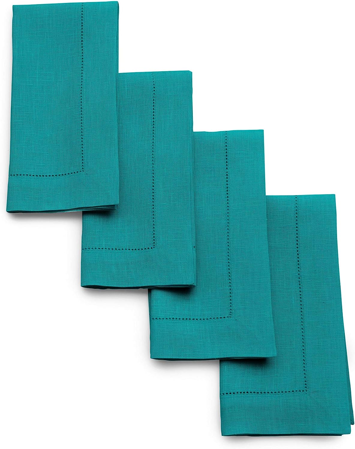 Hemstitched Table Linens (Teal Color)