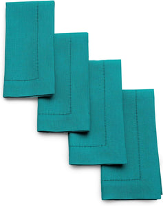 Hemstitched Table Linens (Teal Color)