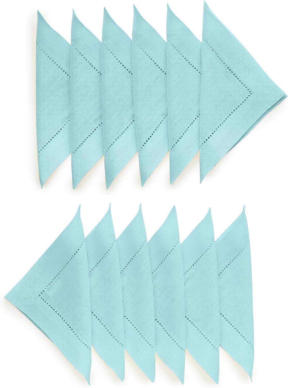 Hemstitched Table Linens (Aqua Blue Color)