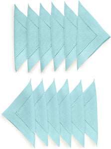 Hemstitched Table Linens (Aqua Blue Color)