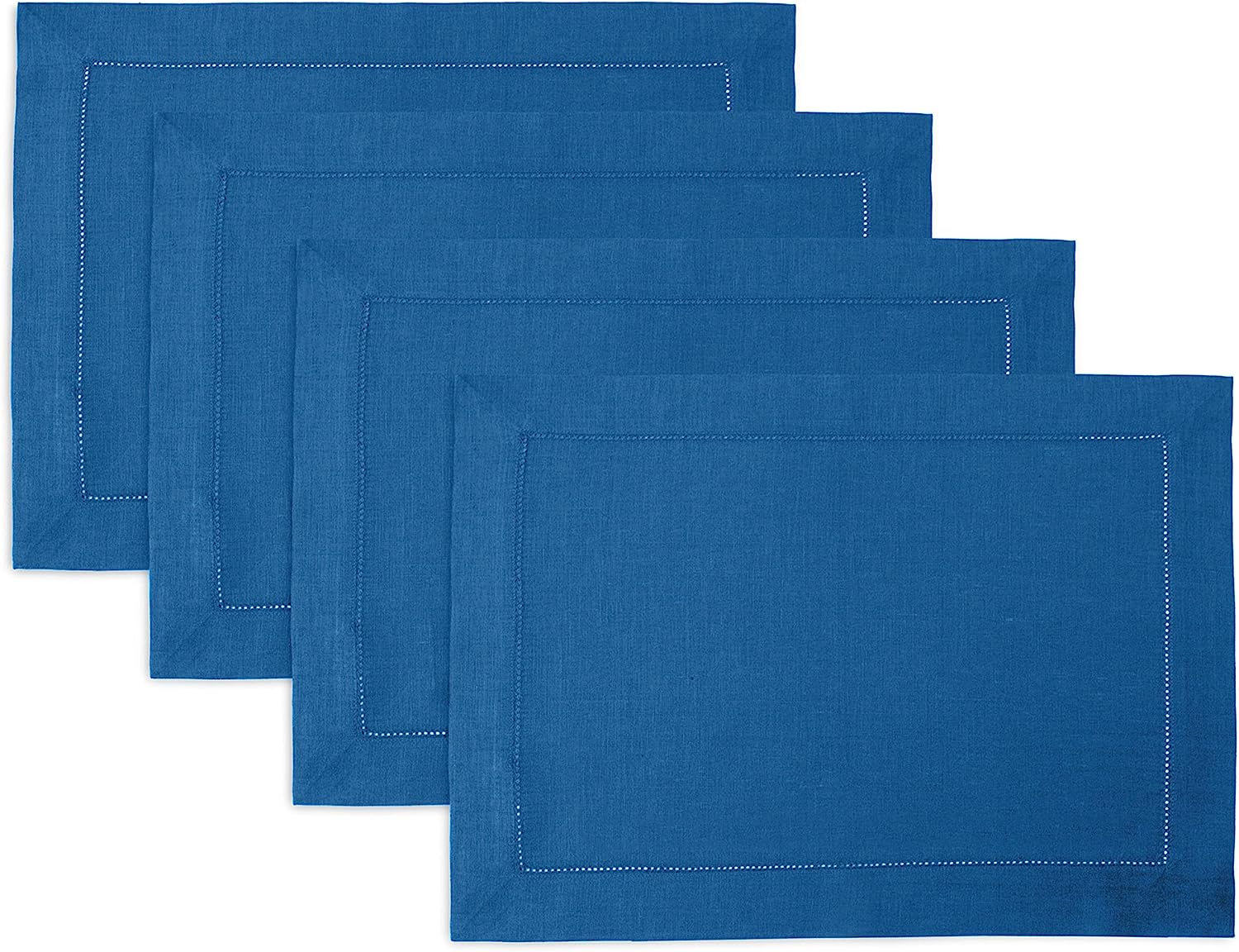 Hemstitched Table Linens (Indigo Blue Color)