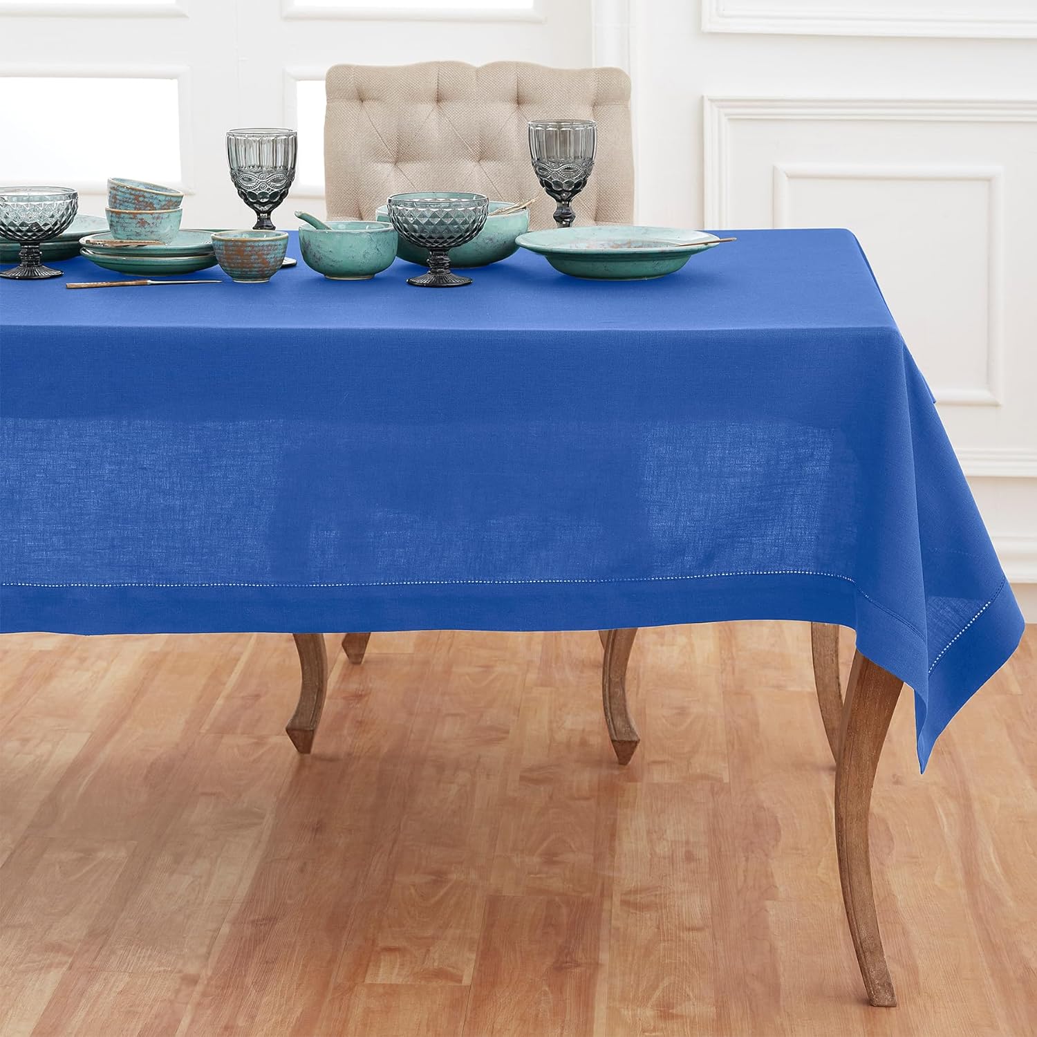 Hemstitched Table Linens (Royal Blue Color)