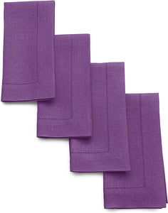 Hemstitched Table Linens (Purple Color)