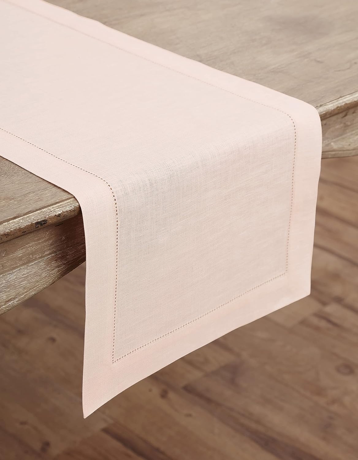 Hemstitched Table Linens (Light Pink Color)