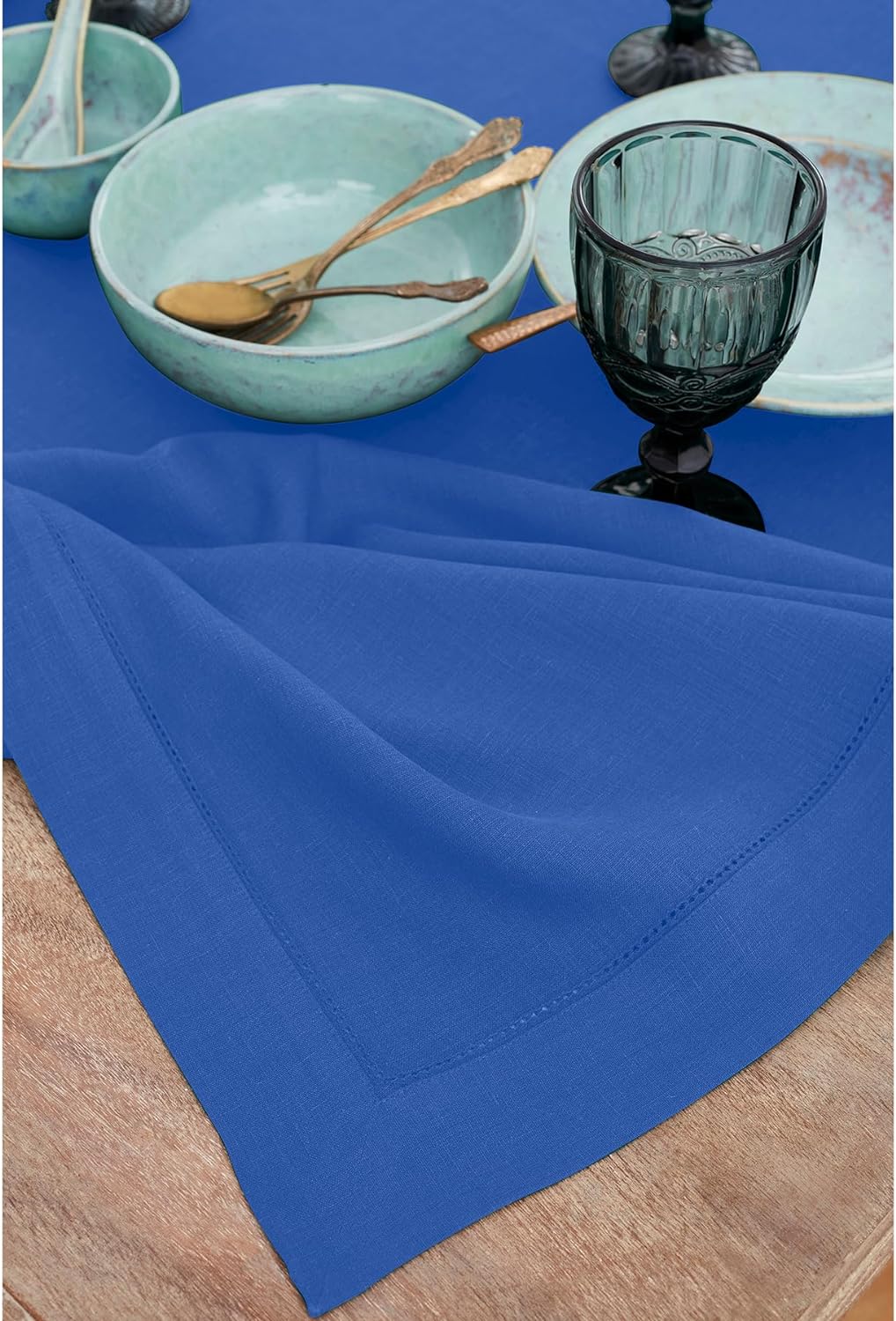 Hemstitched Table Linens (Royal Blue Color)