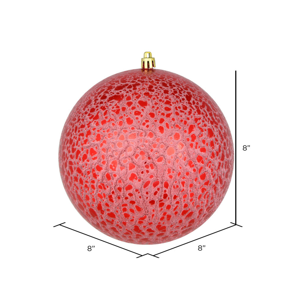 Red --- Drilled Crackle Finish Ball Ornament -- Various Sizes by Vickerman®