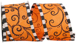 Load image into Gallery viewer, 10 yards --- 2 ½ inch -- Halloween Swirl Mix Wired Edge Ribbon

