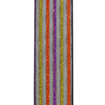 Load image into Gallery viewer, 10 yards --- 2 ½ inch --  Striped Season Sheer Wired Edge Ribbon (with glitter stripes)
