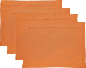 Hemstitched Table Linens (Pumpkin Color)