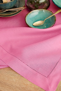 Hemstitched Table Linens (Pink Flamingo Color)